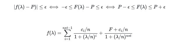 Display of difference in market price, including an error value, as compared to estimated price using a calculated yield to maturity. Display of bond price formula as a function of the Yield to Maturity of the bond.