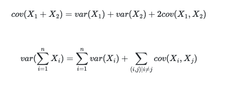 Display of covariance formula.